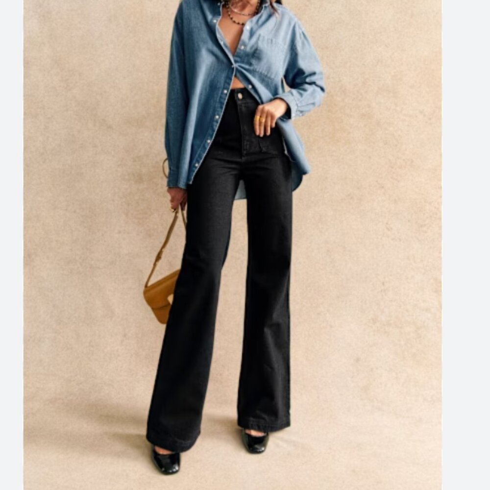 Sezane 70's trousers, black